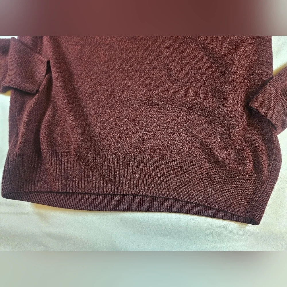 David Taylor Mens Dark Red Long Sleeve Pullover V-neck Sweater Size Small